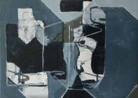 Over Town no.2 2019, 20.3 x 25.4 cms, acrylic on canvas