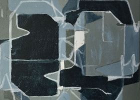 Over Town no.6 2019, 20.3 x 25.4 cms, acrylic on canvas