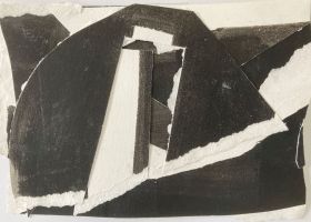 Dark Light Assemblage no.13 2021, 20 x 29 cms, watercolour paper collage and ink