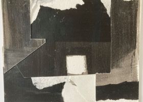 Dark Light Assemblage no.14 2021, 23 x 26.5 cms, watercolour paper collage and ink