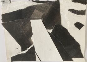 Dark Light Assemblage no.16 2021, 21.5 x 26.5 cms, watercolour paper collage and ink