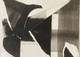 Dark Light Assemblage no.19 2021, 21.5 x 26.5 cms, watercolour paper collage and ink