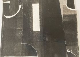 Dark Light Assemblage no.20 2021, 20 x 24 cms, watercolour paper collage and ink