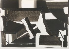 Dark Light Assemblage no.5 2020, 30.5 x 40 cms, watercolour paper collage and ink