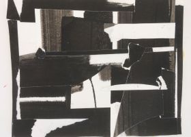 Dark Light Assemblage no.7 2020, 32 x 39.5 cms, watercolour paper collage and ink