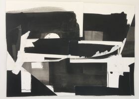 Dark Light Assemblage no. 8 2021, 43 x 58.5 cms, watercolour paper collage and ink