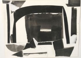 Dark Light Assemblage no.9 2021, 43 x 54.5 cms, watercolour paper collage and ink