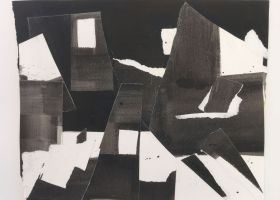 Dark Light Assemblage no.10 2021, 38.5 x 48 cms, watercolour paper collage and ink