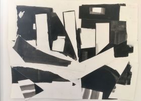 Dark Light Assemblage no.11 2021, 56 x 72 cms, watercolour paper collage and ink