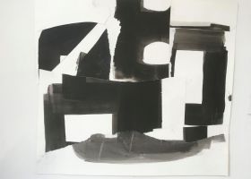 Dark Light Assemblage no.12 2021, 67 x 76 cms, watercolour paper collage and ink