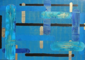 Notes with black markers, 2013. 152 x 213cms. Acrylic on cotton duck